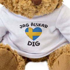 JAG ÄLSKAR DIG (SWEDISH FLAG) - Teddy Bear - I Love You Romantic Gift Present