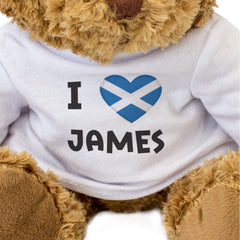 I LOVE JAMES (SCOTLAND FLAG) - Teddy Bear - Cute - Funny Scottish Gift Present