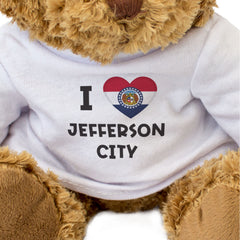 I LOVE JEFFERSON CITY (MISSOURI FLAG) - Teddy Bear - Cute Cuddly - Gift Present