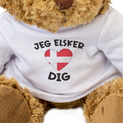 JEG ELSKER DIG (DANISH FLAG) - Teddy Bear - I Love You - Romantic Gift Present