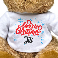 MERRY CHRISTMAS JILL - Teddy Bear - Cute Cuddly Soft - Xmas Gift Present