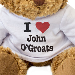 I LOVE JOHN O'GROATS - Teddy Bear - Cute Cuddly Soft - Scotland Gift Present