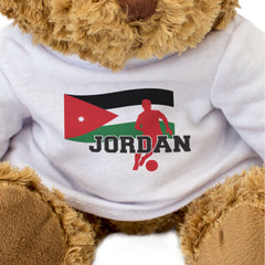 JORDAN FLAG (FOOTBALL) - Teddy Bear - Cute - Jordanian Soccer Fan Gift Present
