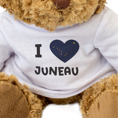 I LOVE JUNEAU (ALASKA FLAG) - Teddy Bear - Cute Cuddly - Gift Present
