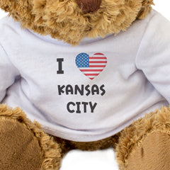 I LOVE KANSAS CITY (USA FLAG) - Teddy Bear - Cute Missouri Souvenir Gift Present