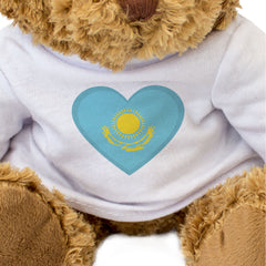 KAZAKHSTAN FLAG HEART - Teddy Bear - Cute Cuddly Soft - Kazakh Gift Present