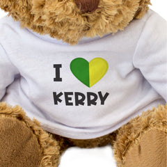 I LOVE KERRY (COUNTY COLOURS FLAG) - Teddy Bear - Cute - Ireland Gift Present