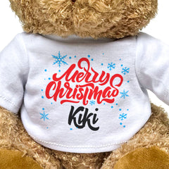 MERRY CHRISTMAS KIKI - Teddy Bear - Cute Cuddly Soft - Xmas Gift Present