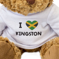 I LOVE KINGSTON (JAMAICA FLAG) - Teddy Bear - Cute Cuddly - Gift Present