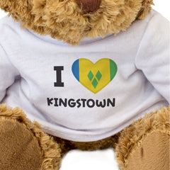 I LOVE KINGSTOWN (ST VINCENT FLAG) - Teddy Bear - Cute Cuddly - Gift Present