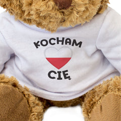 KOCHAM CIĘ (POLISH FLAG) - Teddy Bear - I Love You - Cute Romantic Gift Present