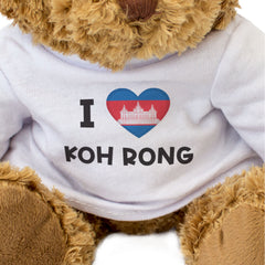 I LOVE KOH RONG (CAMBODIA FLAG) - Teddy Bear - Cute - Souvenir Gift Present