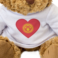 KYRGYZSTAN FLAG HEART - Teddy Bear - Cute Cuddly Soft - Kyrgyz Gift Present