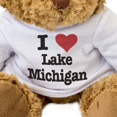 I LOVE LAKE MICHIGAN - Teddy Bear - Cute Cuddly Soft Adorable - Gift Present