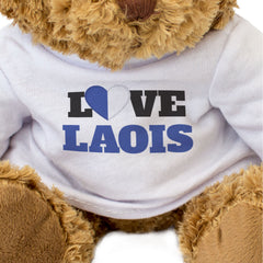 LOVE LAOIS (COUNTY COLOURS HEART) - Teddy Bear - Funny Ireland Gift Present