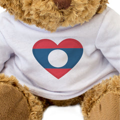 LAOS FLAG HEART - Teddy Bear - Cute Cuddly Soft - Laotian Gift Present