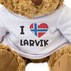I LOVE LARVIK (NORWAY FLAG) - Teddy Bear - Cute Cuddly Soft - Gift Present