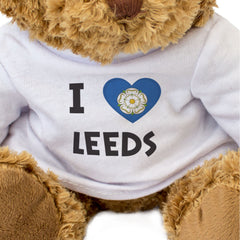 I LOVE LEEDS (YORKSHIRE FLAG) - Teddy Bear - Cute - England Gift Present