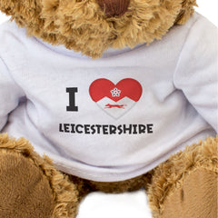 I LOVE LEICESTERSHIRE FLAG - Teddy Bear - Cute Cuddly Soft - Gift Present