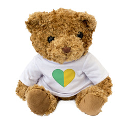 LEITRIM COUNTY COLOURS HEART - Teddy Bear - Cute - Ireland Gift Present