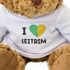 I LOVE LEITRIM (COUNTY COLOURS FLAG) - Teddy Bear - Cute - Ireland Gift Present
