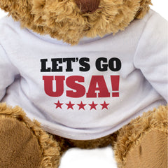 LET'S GO USA! - Teddy Bear - Cute Funny Soft - American Sports Fan Gift Present