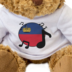 LIECHTENSTEIN FLAG (MUSICAL NOTES) - Teddy Bear - Cute Music Fan Gift Present