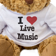I LOVE LIVE MUSIC - Teddy Bear - Cute Cuddly Soft Adorable - Gift Present