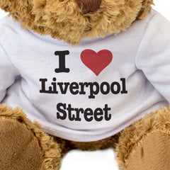 I LOVE LIVERPOOL STREET - Teddy Bear - Cute Cuddly Soft Adorable - Gift Present
