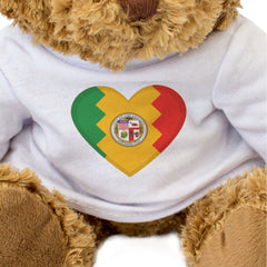 LOS ANGELES FLAG HEART - Teddy Bear - Cute Cuddly - LA California Gift Present