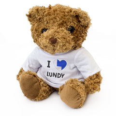 I LOVE LUNDY FLAG - Teddy Bear - Cute Cuddly Soft Adorable - Gift Present