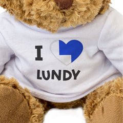 I LOVE LUNDY FLAG - Teddy Bear - Cute Cuddly Soft Adorable - Gift Present