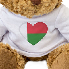 MADAGASCAR FLAG HEART - Teddy Bear - Cute Cuddly Soft Adorable - Gift Present