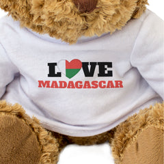 LOVE MADAGASCAR (FLAG HEART) - Teddy Bear - Cute - Funny Souvenir Gift Present