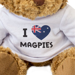 I LOVE MAGPIES (AUSTRALIA FLAG) - Teddy Bear - Cute Funny - Gift Present