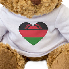 MALAWI FLAG HEART - Teddy Bear - Cute Cuddly Soft Adorable - Gift Present