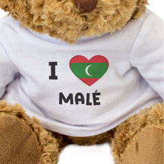 I LOVE MALÉ (MALDIVES FLAG) - Teddy Bear - Cute Cuddly - Gift Present
