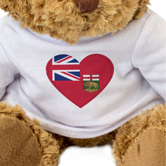 MANITOBA FLAG HEART - Teddy Bear - Cute Cuddly Soft - Canada Gift Present