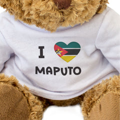 I LOVE MAPUTO (MOZAMBIQUE FLAG) - Teddy Bear - Cute Cuddly - Gift Present