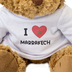 I LOVE MARRAKECH (MOROCCO FLAG) - Teddy Bear - Cute Cuddly Soft - Gift Present