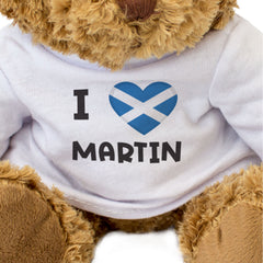 I LOVE MARTIN (SCOTLAND FLAG) - Teddy Bear - Cute - Funny Scottish Gift Present