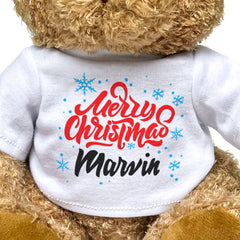 MERRY CHRISTMAS MARVIN - Teddy Bear - Cute Cuddly Soft - Xmas Gift Present