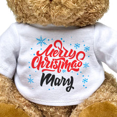 MERRY CHRISTMAS MARY - Teddy Bear - Cute Cuddly Soft - Xmas Gift Present