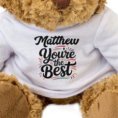 MATTHEW YOU'RE THE BEST - Teddy Bear - Cute Cuddly Soft Adorable - Gift Present