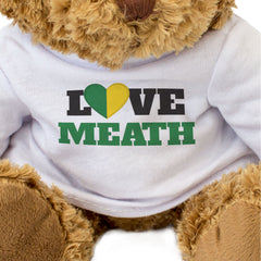 LOVE MEATH (COUNTY COLOURS HEART) - Teddy Bear - Funny Ireland Gift Present
