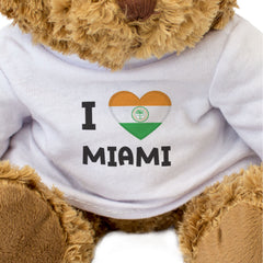 I LOVE MIAMI FLAG - Teddy Bear - Cute Cuddly Soft - Florida USA Gift Present