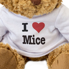 I LOVE MICE - Teddy Bear - Cute Cuddly Soft Adorable - Gift Present