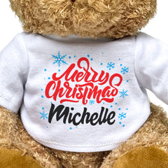 MERRY CHRISTMAS MICHELLE - Teddy Bear - Cute Cuddly Soft - Xmas Gift Present