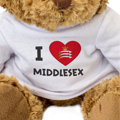 I LOVE MIDDLESEX FLAG - Teddy Bear - Cute Cuddly Soft Adorable - Gift Present