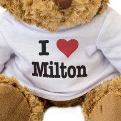 I LOVE MILTON - Teddy Bear - Cute Cuddly Soft Adorable - Gift Present